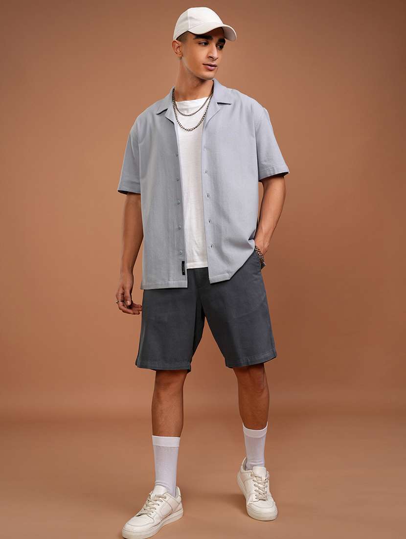 men solid short sleeve regular fit casual shirt - 22503968 -  Standard Image - 5