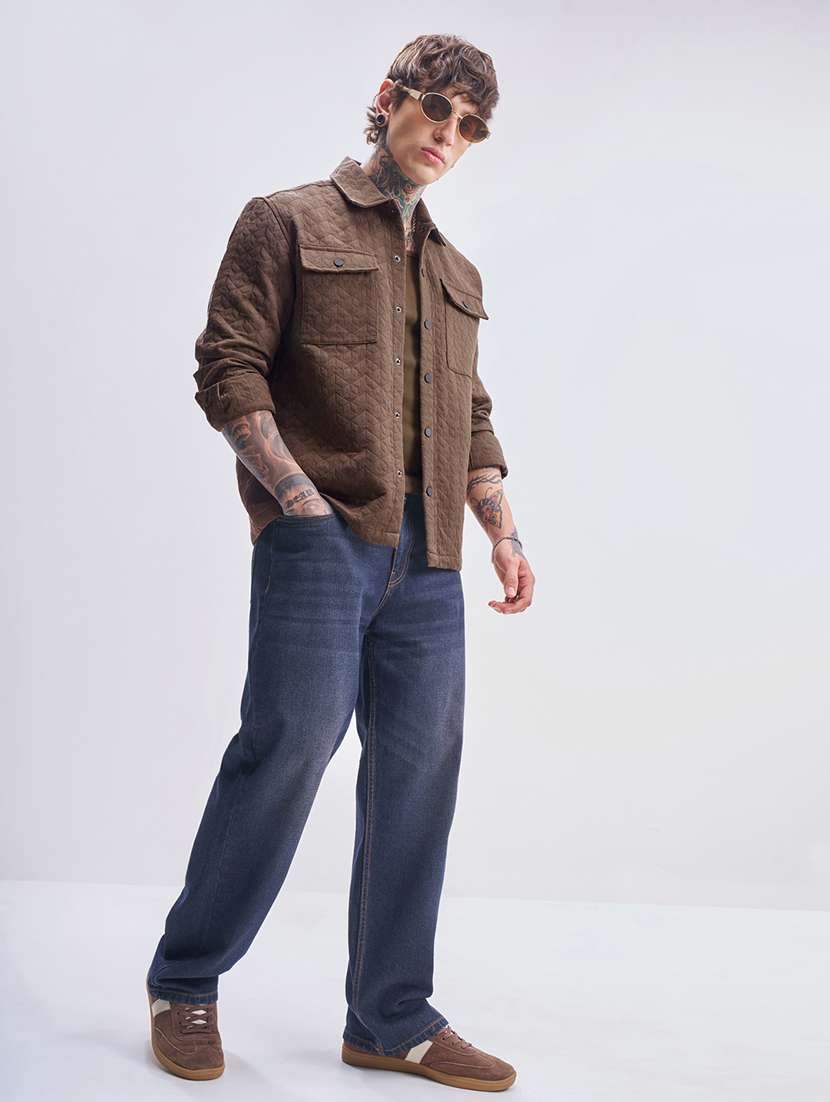 men self design long sleeve regular fit casual shirt - 22503975 -  Standard Image - 5