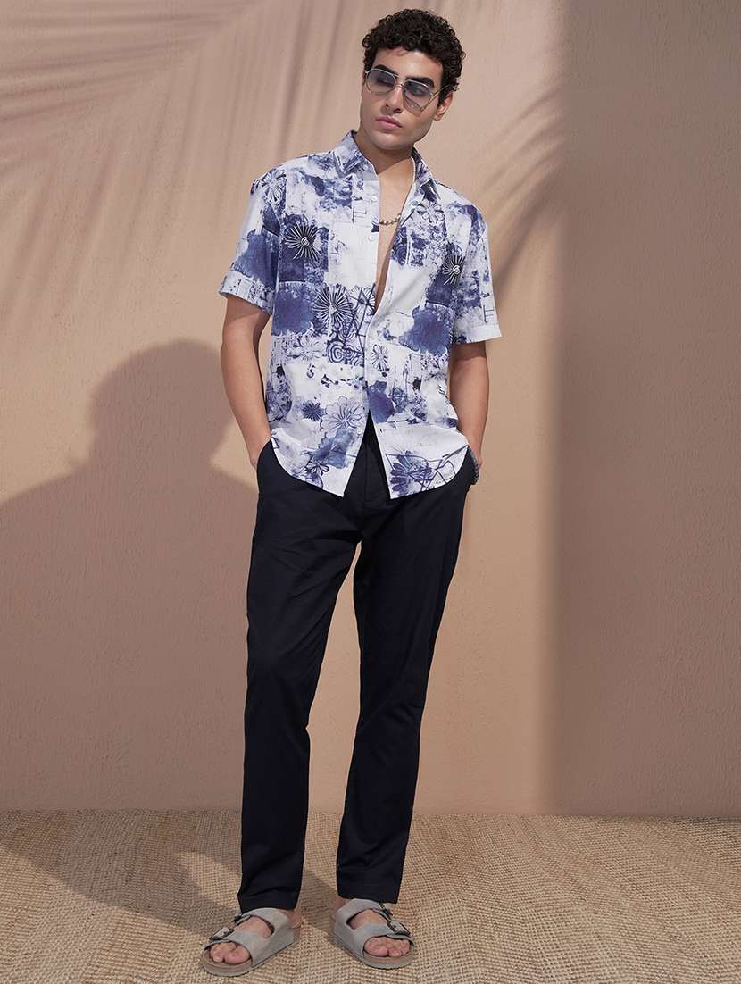 men printed short sleeve regular fit casual shirt - 22504022 -  Standard Image - 5