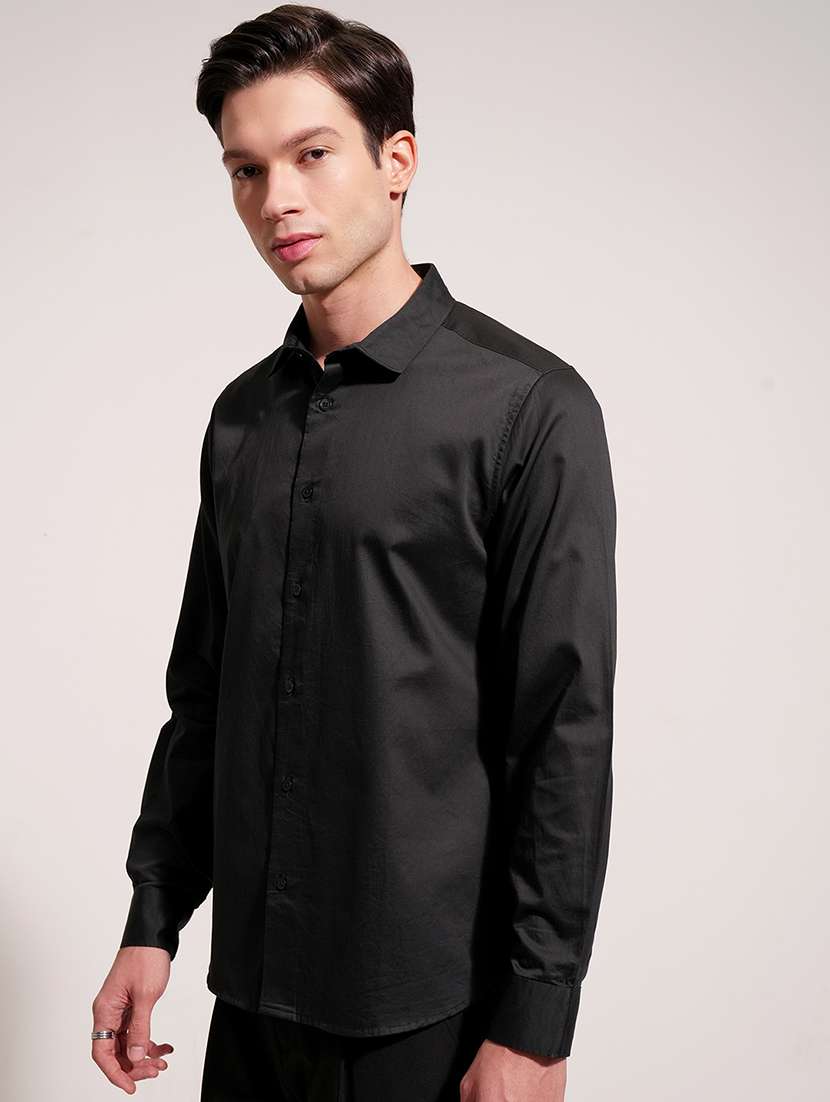 men solid long sleeve slim fit casual shirt - 22504057 -  Standard Image - 3