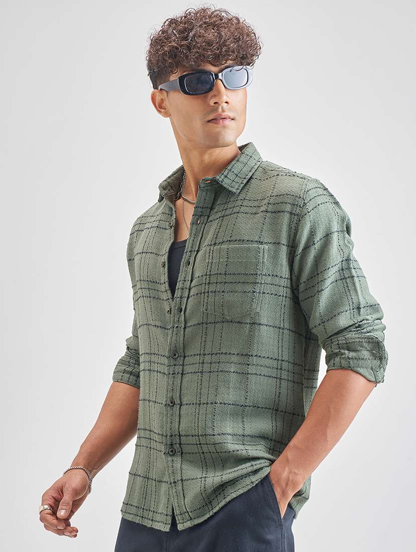 Men Checkered Long Sleeve Regular Fit Casual Shirt - 22504117 -  Standard Image - 3