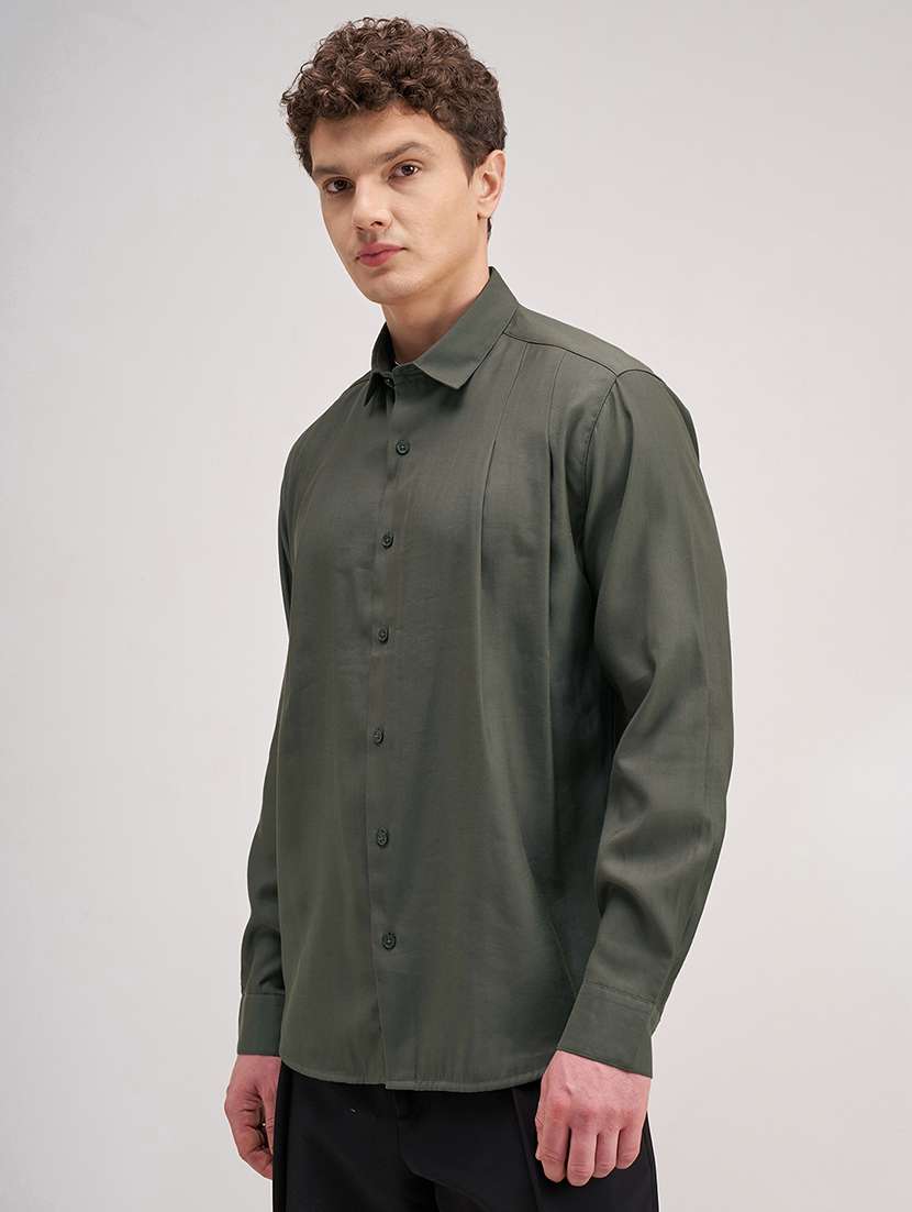 men solid long sleeve regular fit casual shirt - 22504135 -  Standard Image - 3