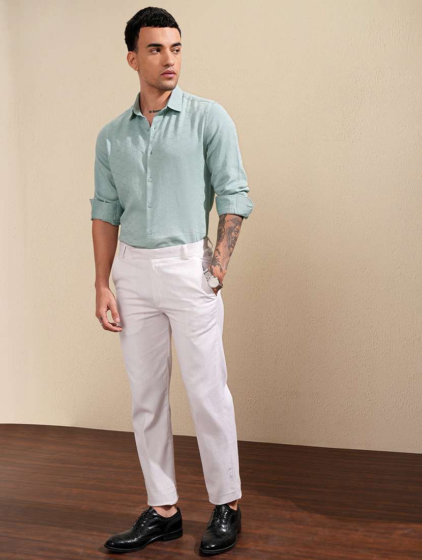 men self design long sleeve regular fit casual shirt - 22504166 -  Standard Image - 5