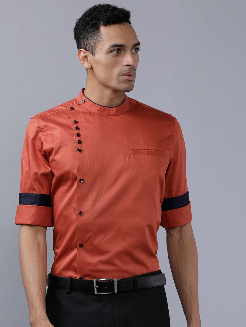 men solid long sleeve regular fit casual shirt