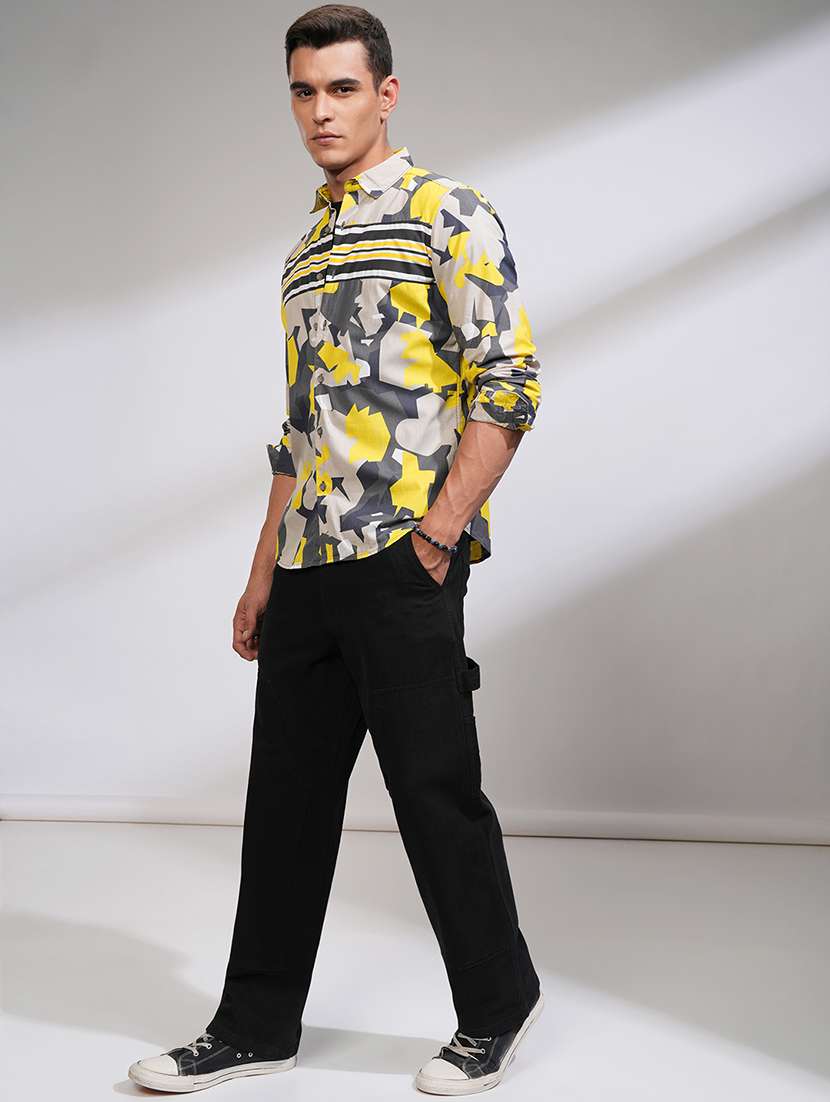 men printed long sleeve regular fit casual shirt - 22504231 -  Standard Image - 5