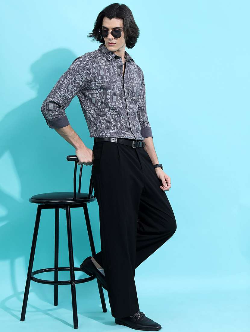 men printed long sleeve regular fit casual shirt - 22504247 -  Standard Image - 5