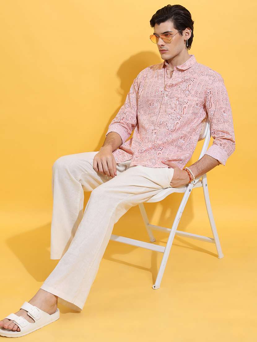 men printed long sleeve regular fit casual shirt - 22504250 -  Standard Image - 5