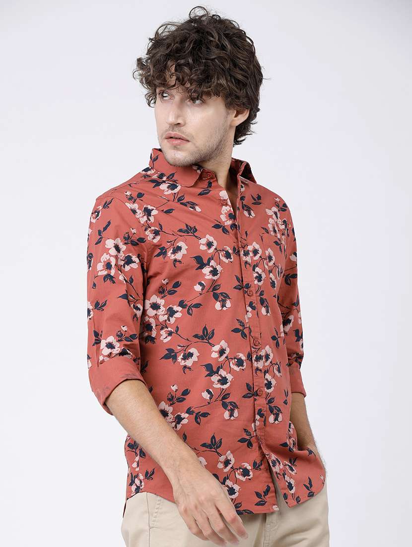 men printed long sleeve regular fit casual shirt - 22504255 -  Standard Image - 3