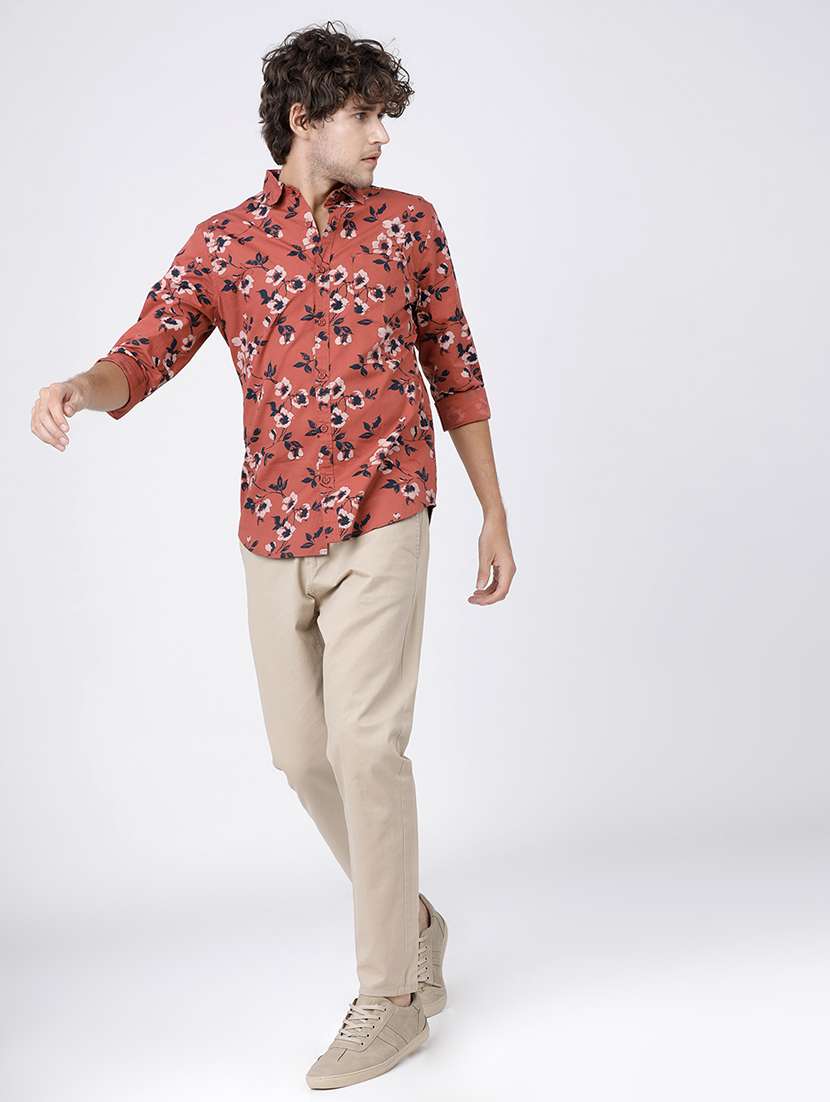 men printed long sleeve regular fit casual shirt - 22504255 -  Standard Image - 5