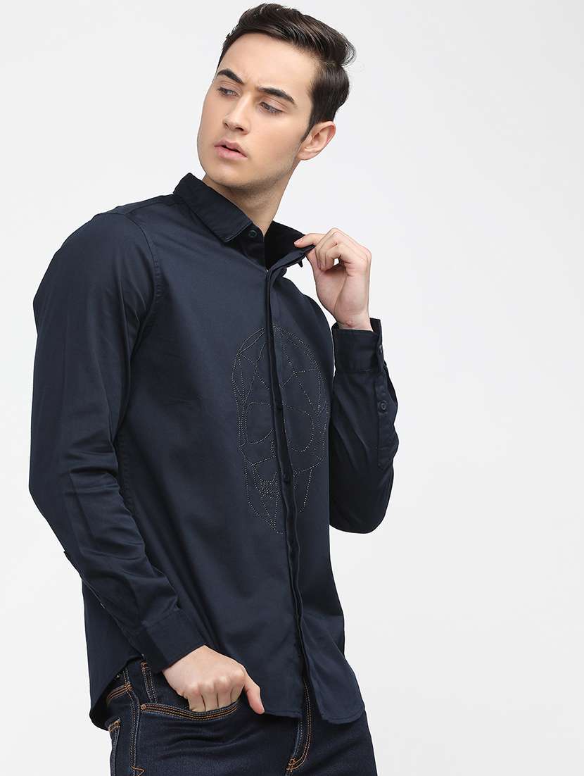 men embellished long sleeve casual shirt - 22504279 -  Standard Image - 3