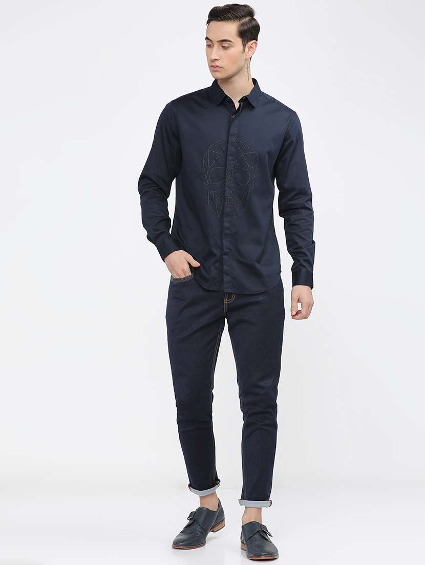 men embellished long sleeve casual shirt - 22504279 -  Standard Image - 5