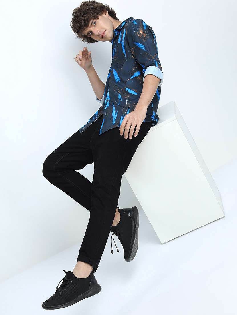 men printed long sleeve regular fit casual shirt - 22504295 -  Standard Image - 5
