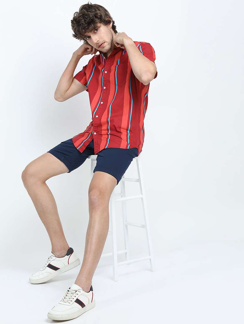 men striped short sleeve regular fit casual shirt - 22504301 -  Standard Image - 5