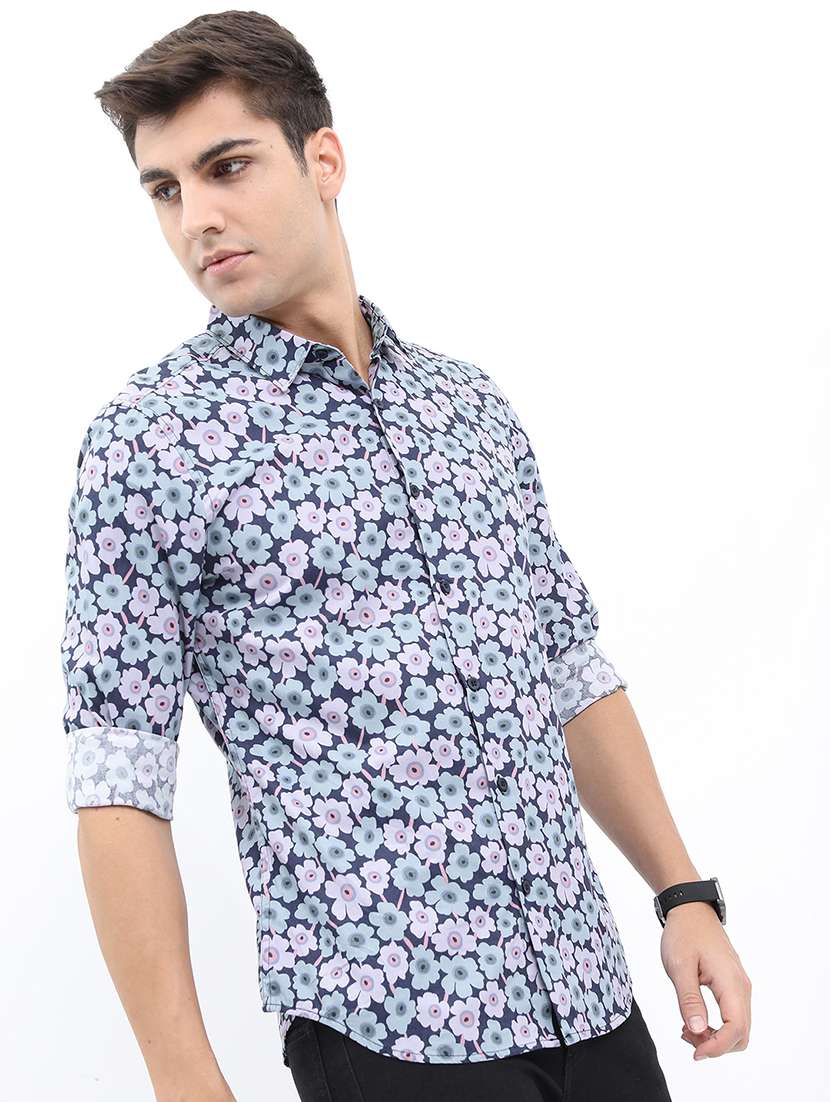 men printed long sleeve regular fit casual shirt - 22504308 -  Standard Image - 3