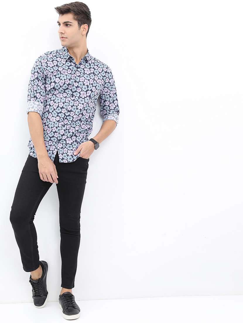men printed long sleeve regular fit casual shirt - 22504308 -  Standard Image - 5