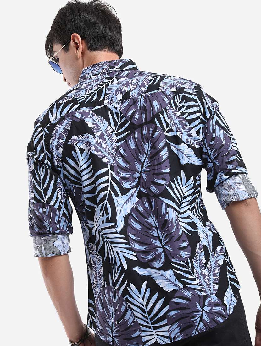 men printed long sleeve regular fit casual shirt - 22504318 -  Standard Image - 3