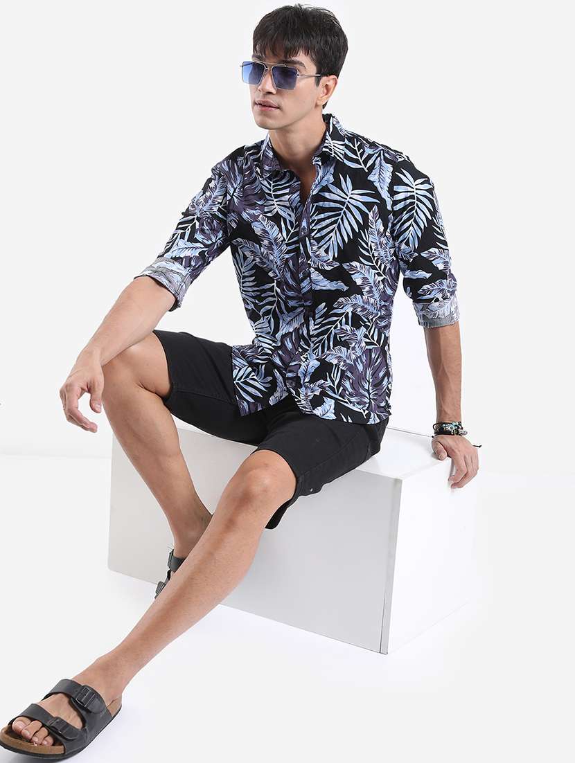 men printed long sleeve regular fit casual shirt - 22504318 -  Standard Image - 5