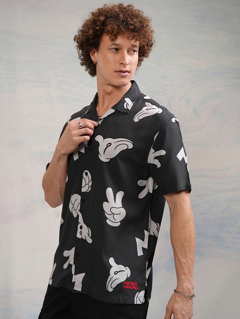men printed short sleeve regular fit casual shirt - 22504408 -  Standard Image - 3