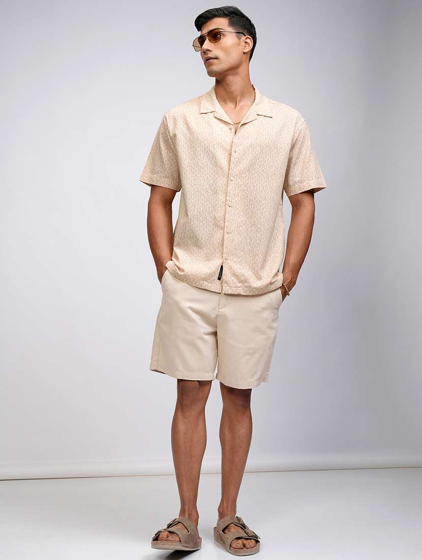 men printed short sleeve regular fit casual shirt - 22504409 -  Standard Image - 5
