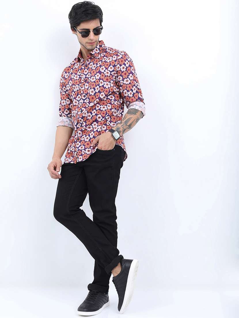 men printed long sleeve regular fit casual shirt - 22504424 -  Standard Image - 5