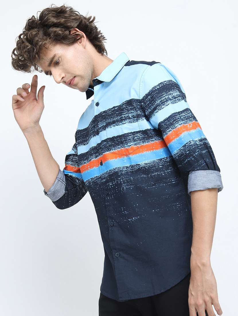 men printed long sleeve regular fit casual shirt - 22504443 -  Standard Image - 3