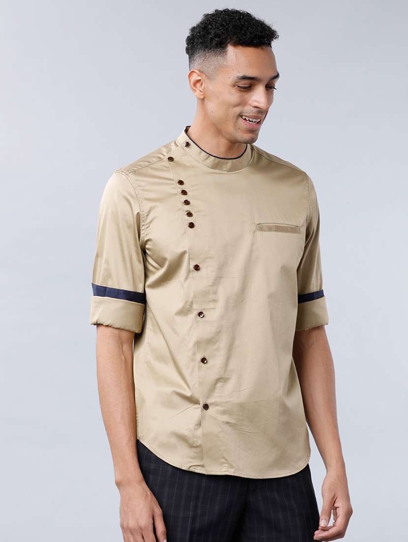 men solid long sleeve slim fit casual shirt - 22504492 -  Standard Image - 3