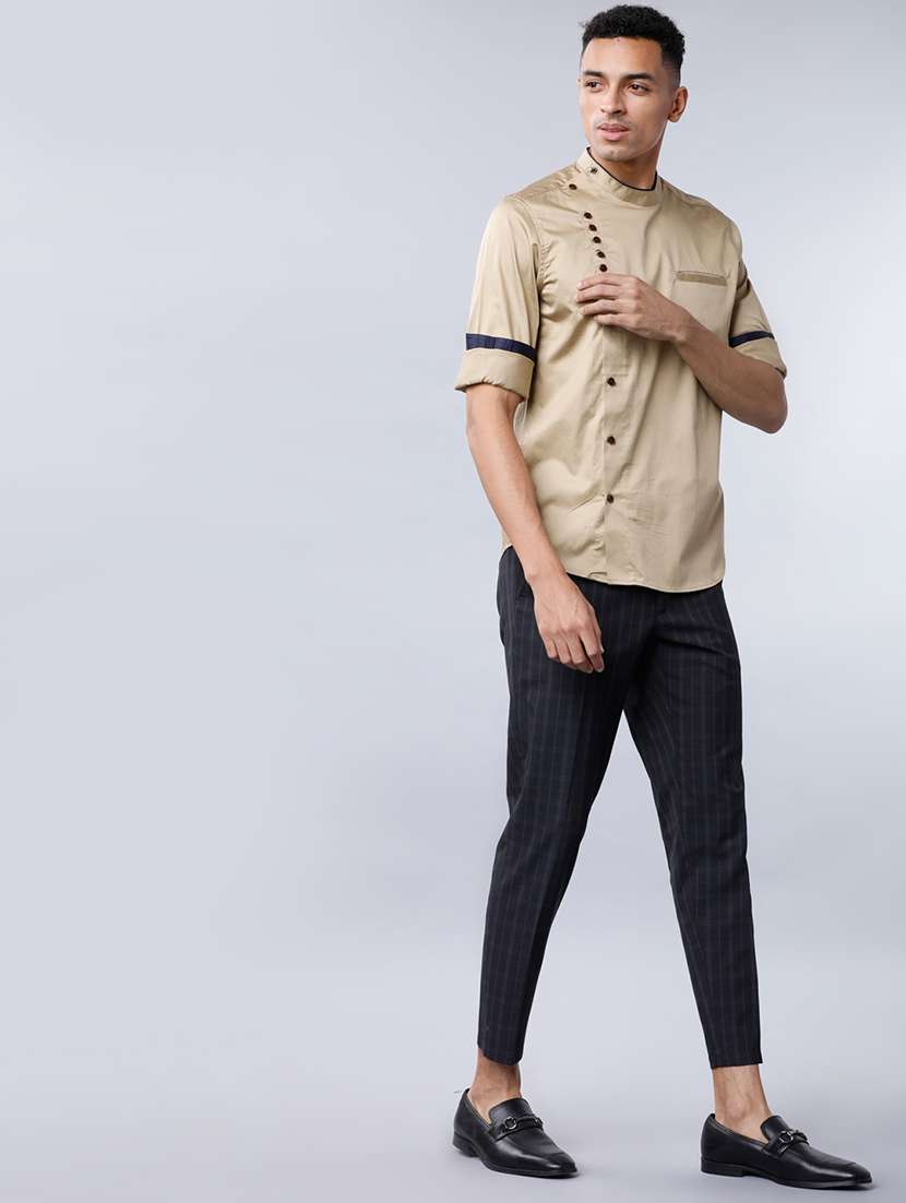 men solid long sleeve slim fit casual shirt - 22504492 -  Standard Image - 5
