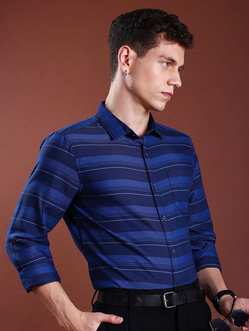 men striped long sleeve regular fit casual shirt - 22504535 -  Standard Image - 3