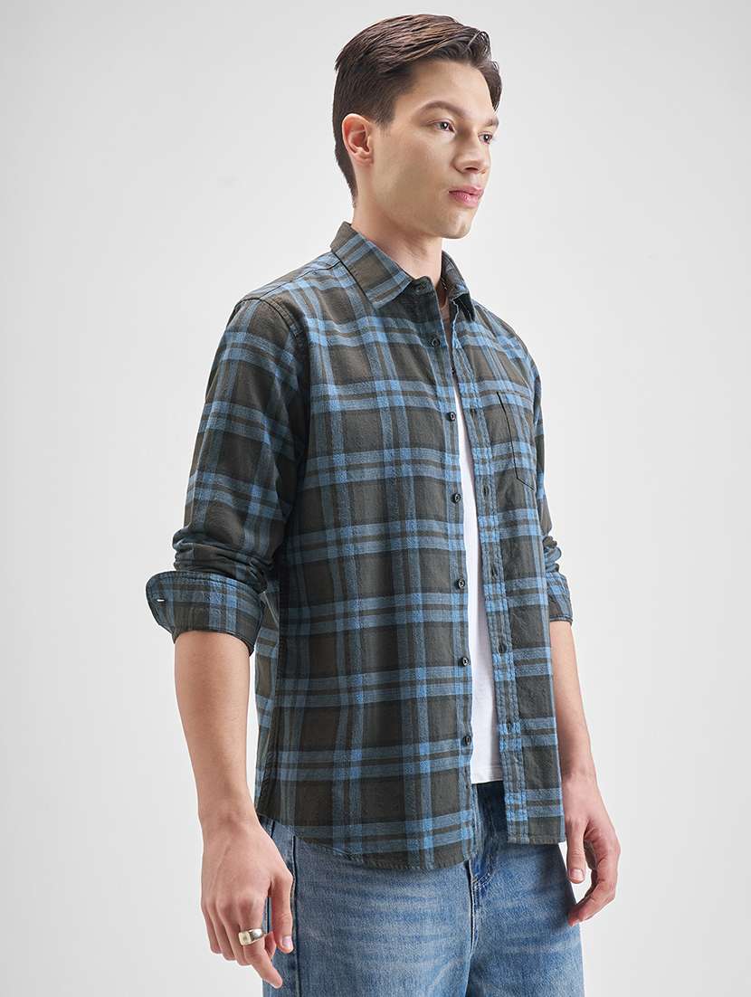Men Checkered Long Sleeve Regular Fit Casual Shirt - 22504549 -  Standard Image - 3