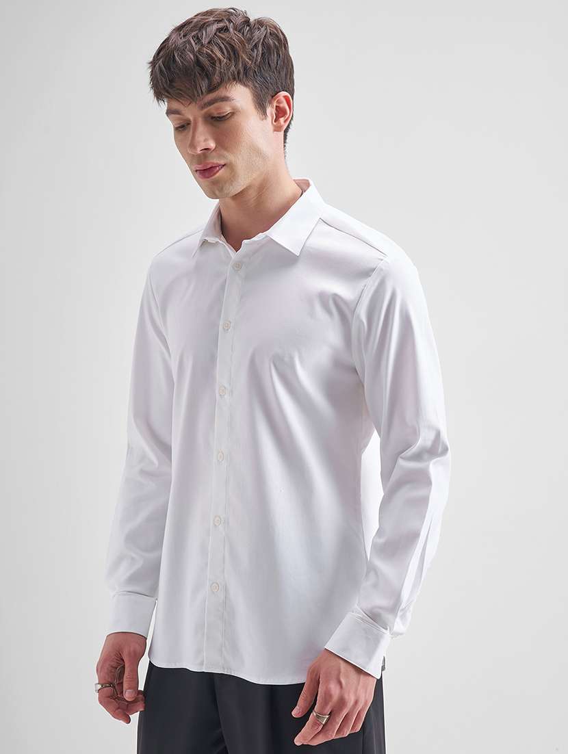 men solid long sleeve regular fit casual shirt - 22504566 -  Standard Image - 3