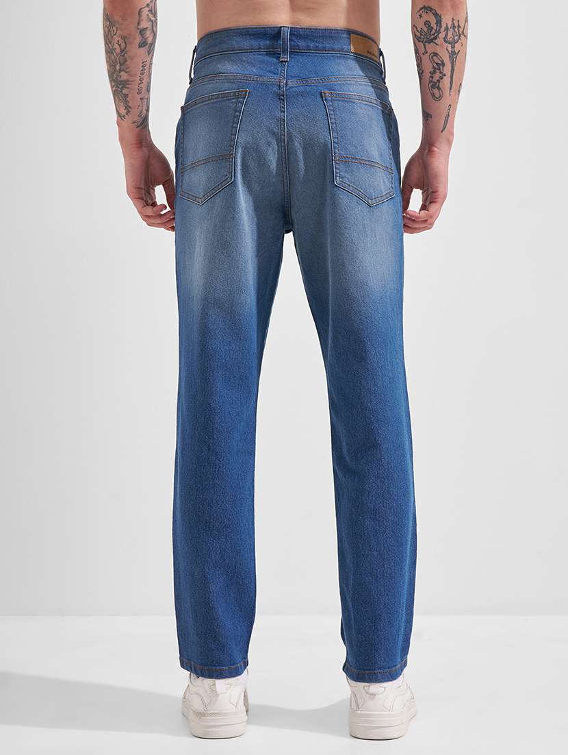 men washed mid rise straight jeans - 22504595 -  Standard Image - 3