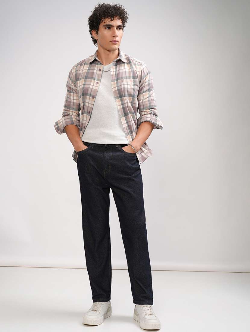 men plain mid rise full length straight jeans - 22504599 -  Standard Image - 5