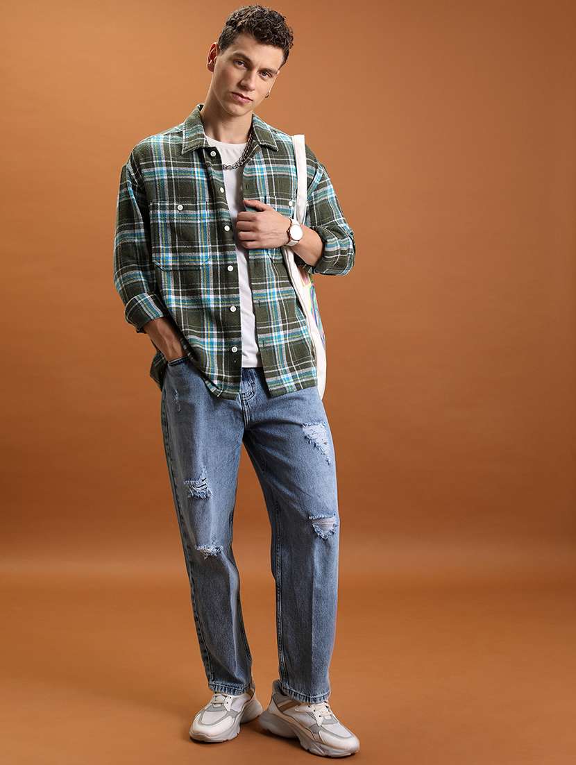 men distress mid rise full length barrel jeans - 22504601 -  Standard Image - 5