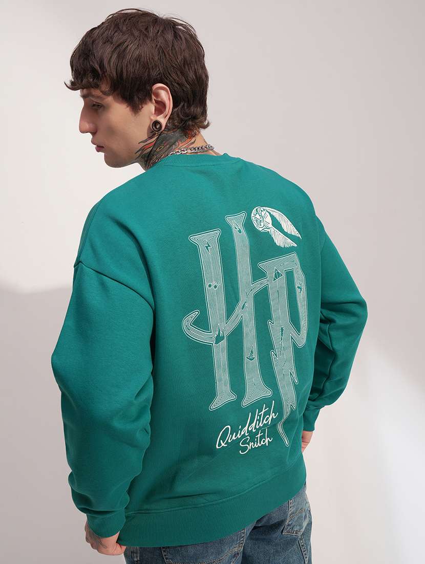 men printed long sleeve regular fit sweatshirt