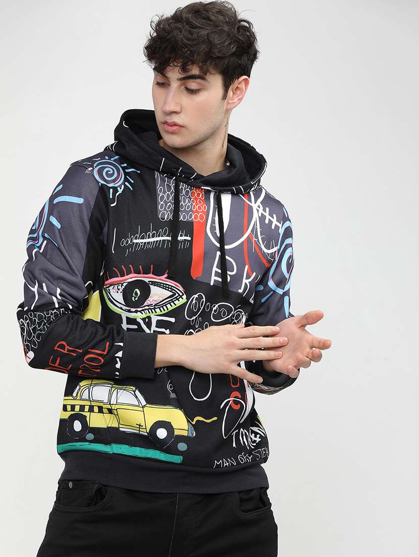 men printed long sleeve regular fit sweatshirt