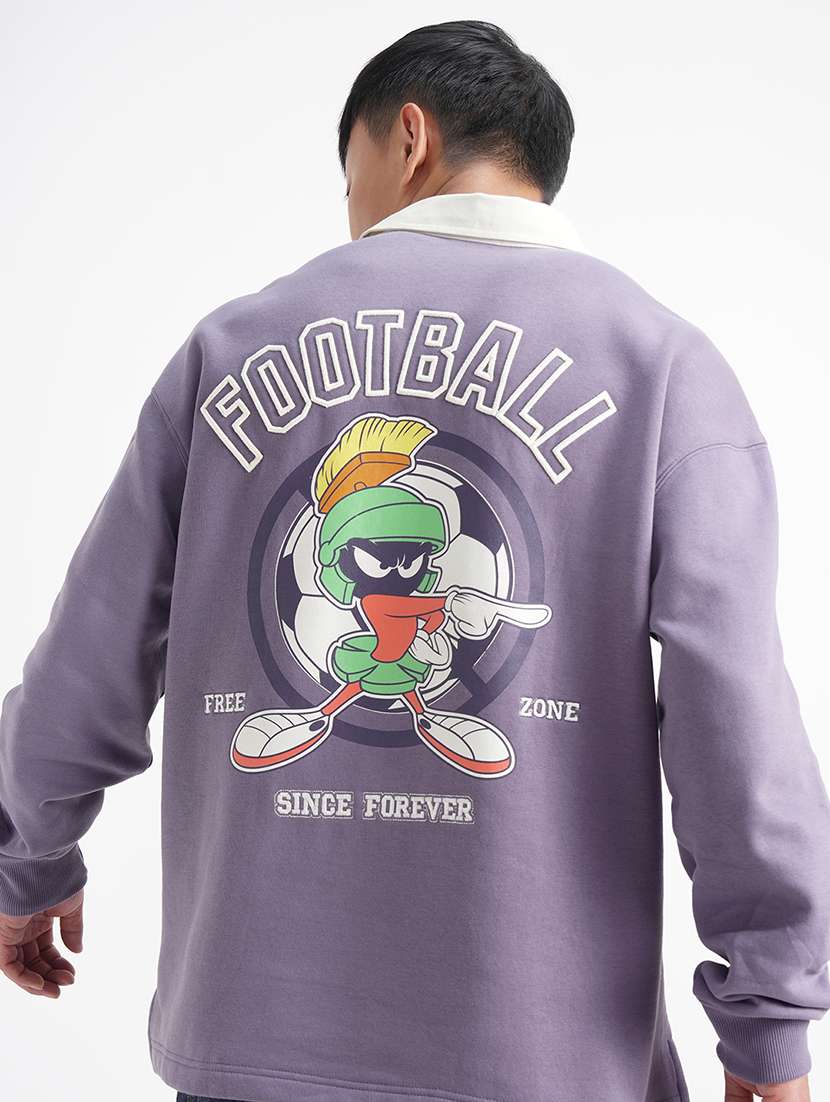 men printed long sleeve regular fit sweatshirt