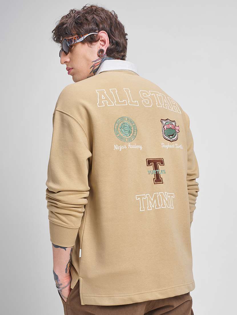 men printed long sleeve regular fit sweatshirt