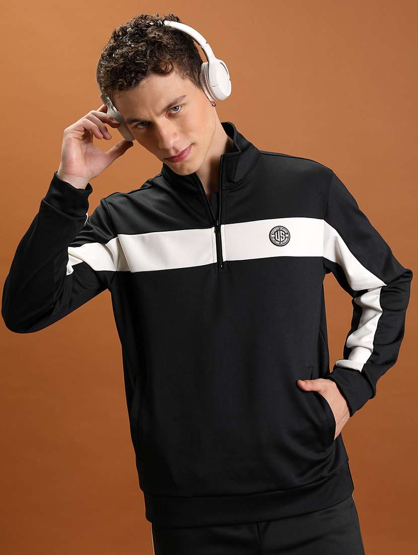 men color block long sleeve regular fit sweatshirt