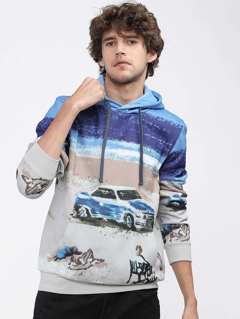 men printed long sleeve regular fit sweatshirt