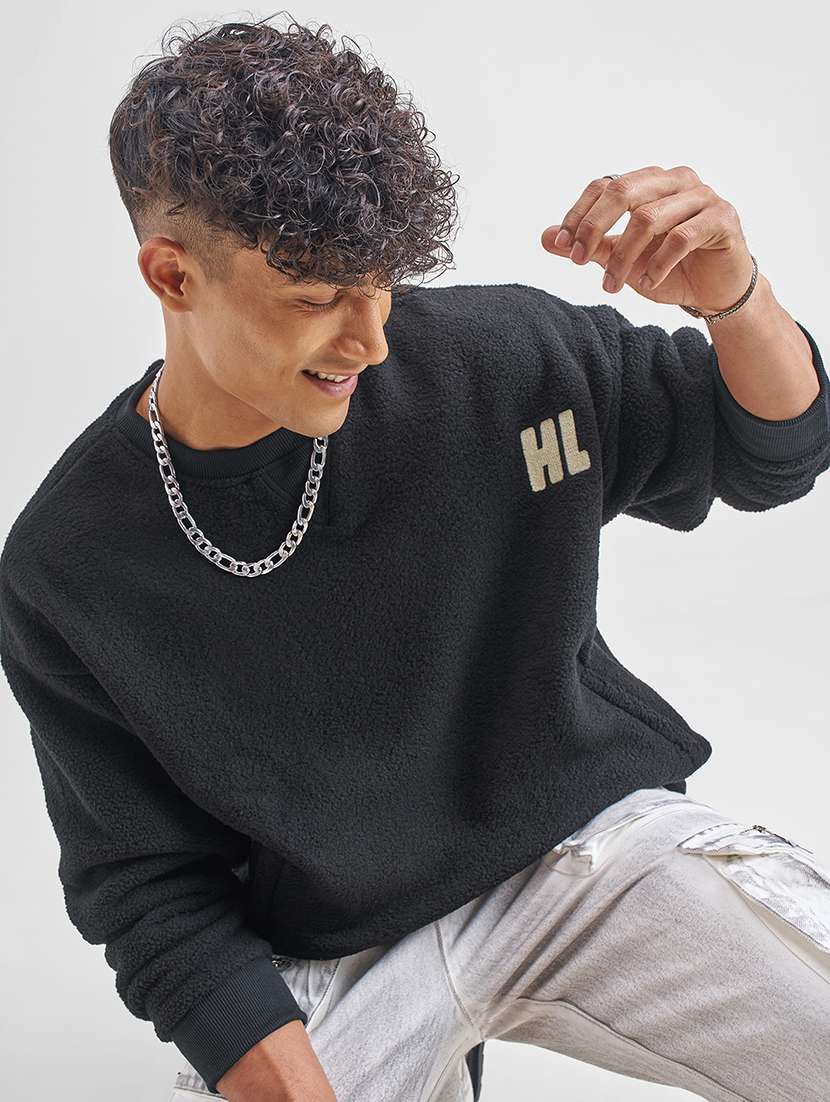 men logo print long sleeve regular fit sweatshirt