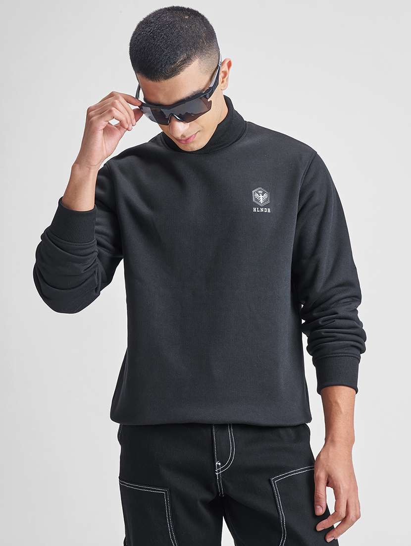 men logo print long sleeve regular fit sweatshirt