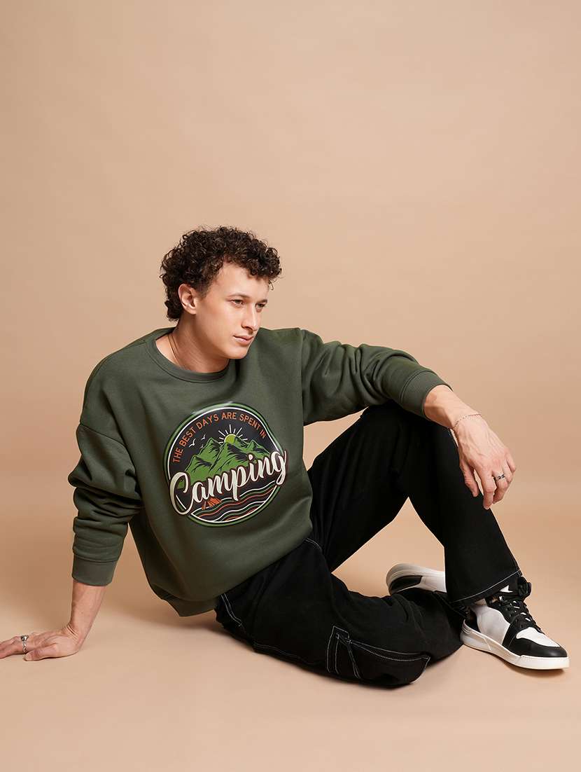 men printed long sleeve regular fit sweatshirt - 22504718 -  Standard Image - 5