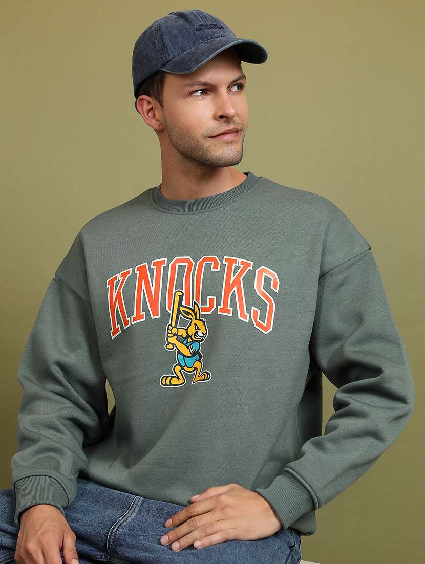 men printed long sleeve regular fit sweatshirt