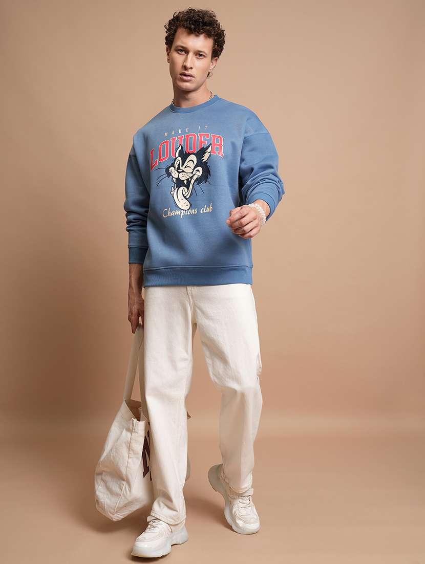 men printed long sleeve regular fit sweatshirt - 22504720 -  Standard Image - 5