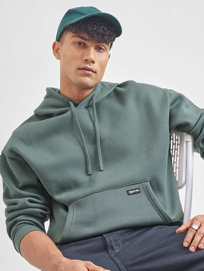men solid long sleeve regular fit sweatshirt