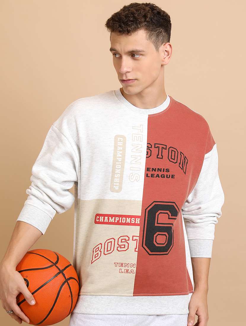 men color block long sleeve regular fit sweatshirt