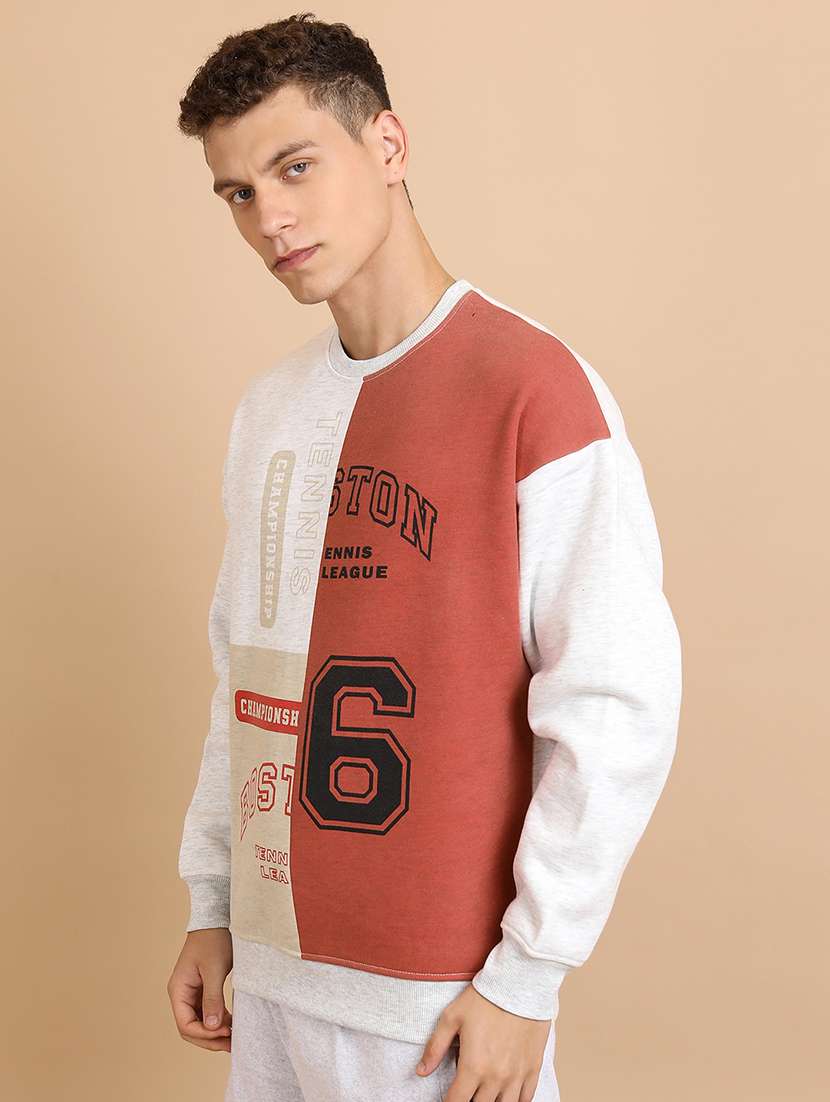 men color block long sleeve regular fit sweatshirt - 22504727 -  Standard Image - 3