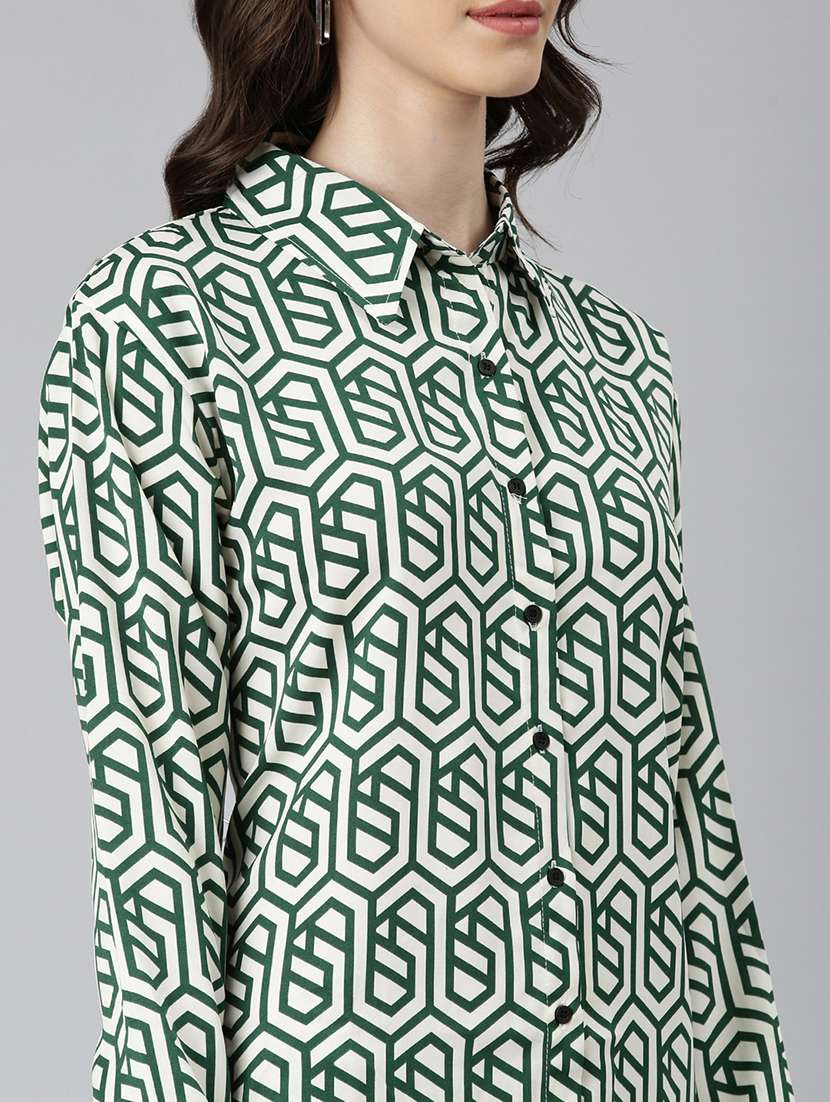 Women Printed Long Sleeves Shirt Dress - 22504760 -  Standard Image - 5
