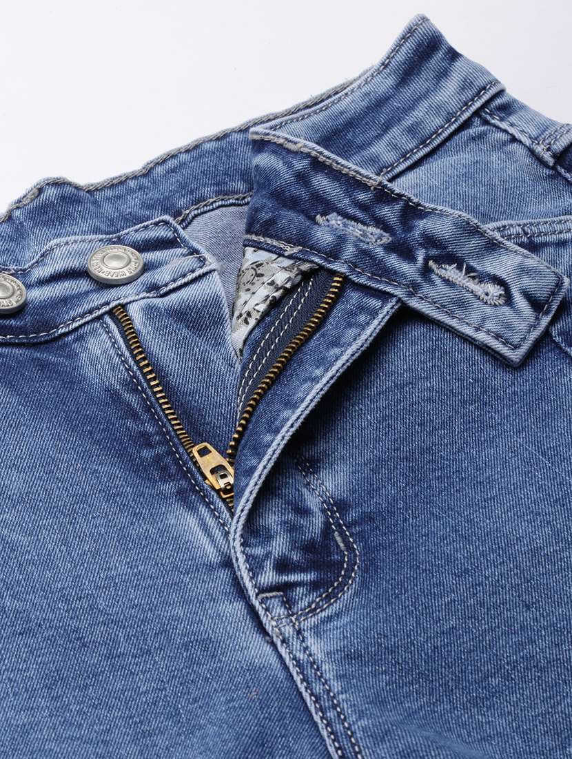 women distressed mid rise straight fit jeans - 22504802 -  Standard Image - 5