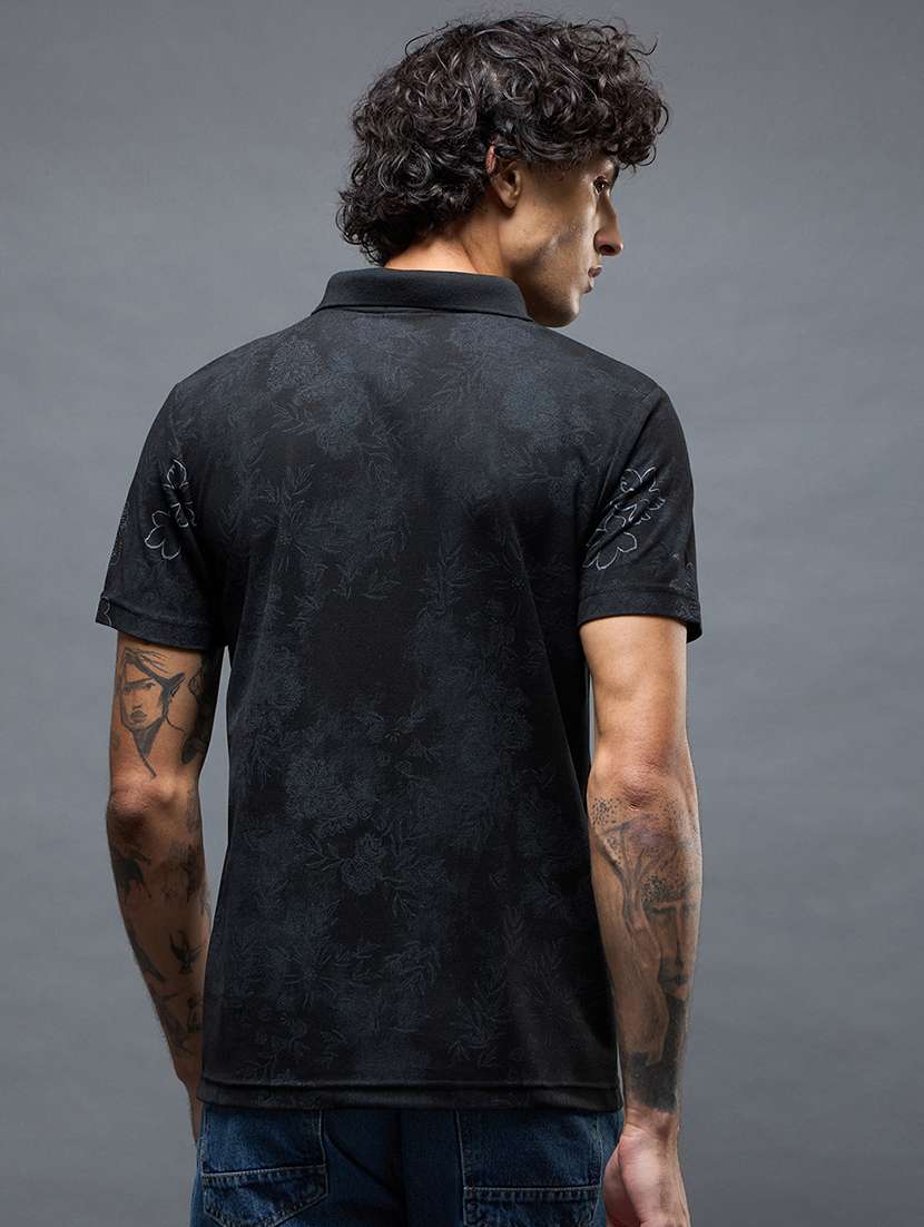 men printed short sleeve regular fit polo t-shirt - 22504803 -  Standard Image - 3